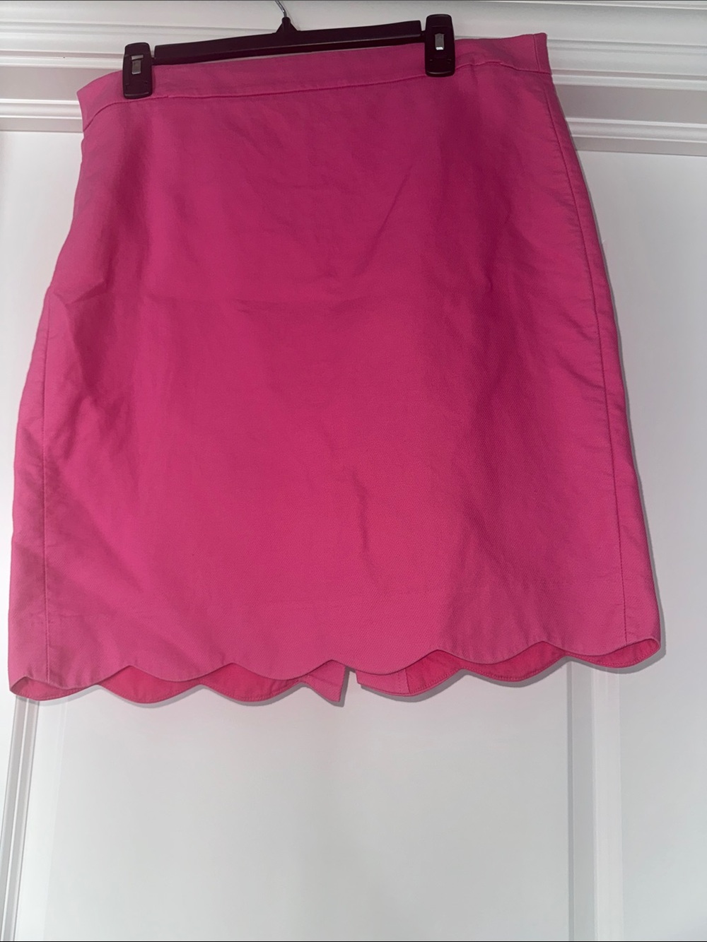 J. Crew Bright Pink Scallop Hem Mini Skirt